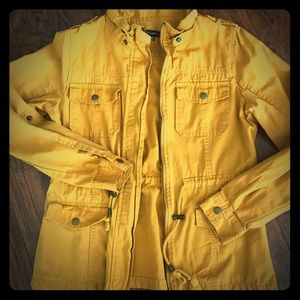 Jean jacket, mustard yellow. Gently used. Small.